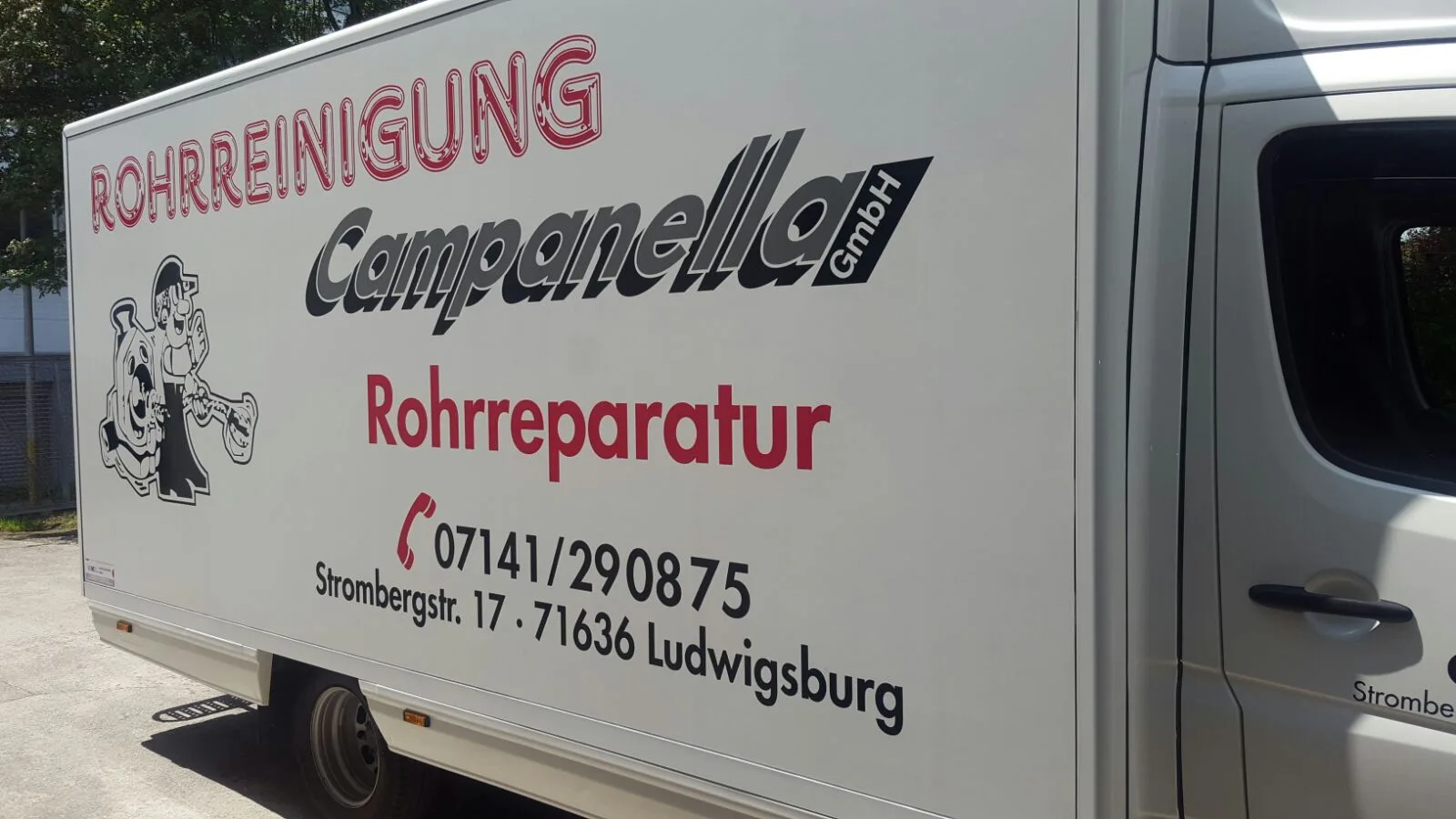 Kastenwagen der Rohrreinigung Campanella GmbH